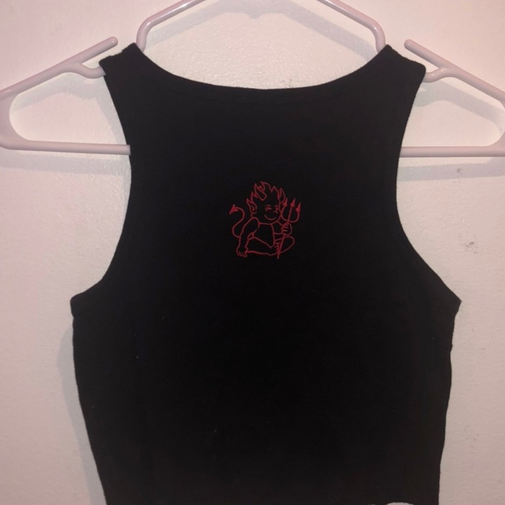 Brandy Melville black dragon cropped tank top